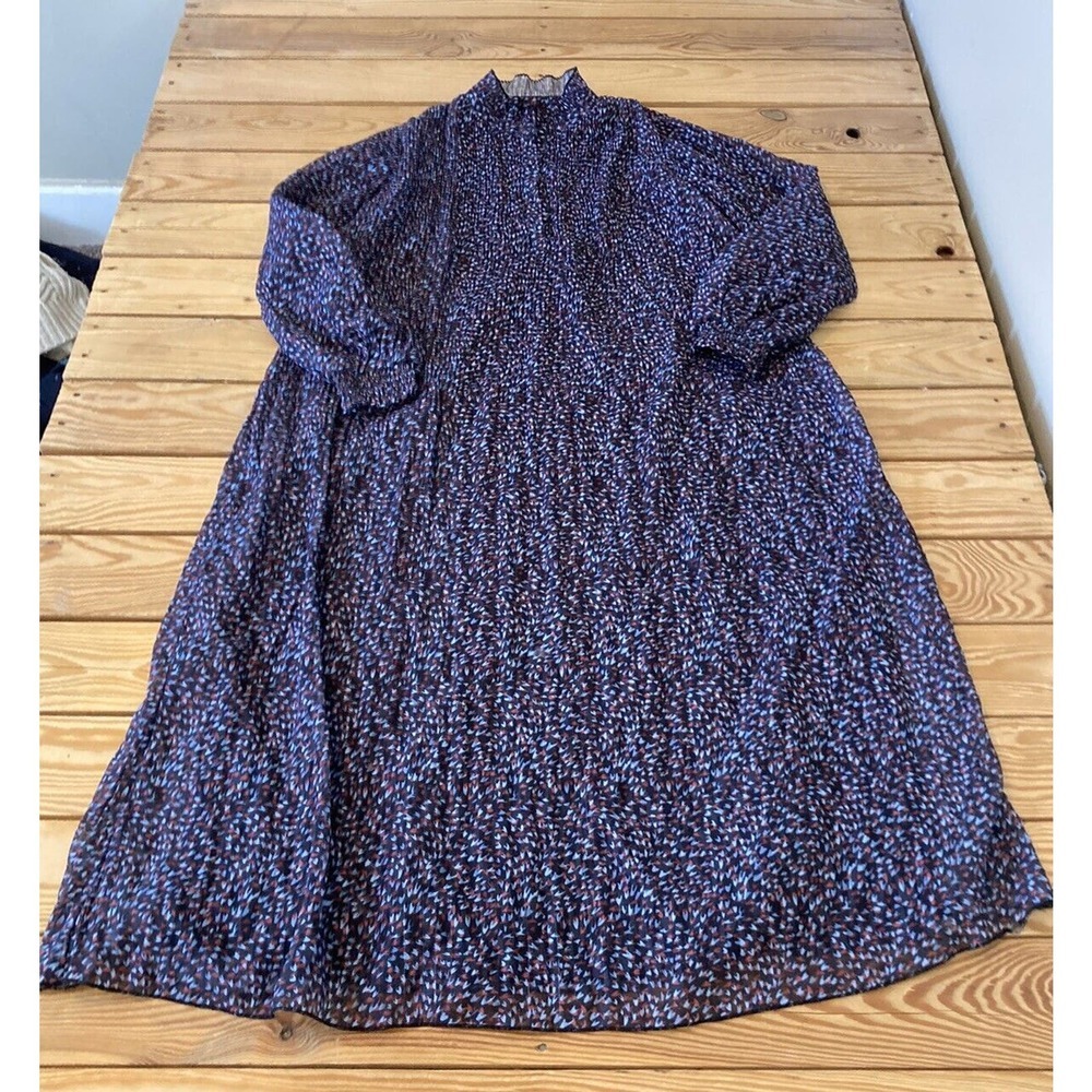Rowe Mock Neck Midi Dress Size 14 Women’s Blue